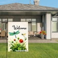 thumbnail image 3 of Joocar Welcome Dragonfly And Flowers Linen Garden Flag For Spring Summer Home Outdoor Garden Yard Door Decor 12x18 Inch, 3 of 5