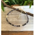 thumbnail image 3 of Iolite 3.5mm Round Shape Faceted Cut Beads 7 inch Adjustable Silver Plated Clasp Bracelet for men, women, unisex. Link Chain Stacking Bracelet.|LINK_03896, 3 of 5