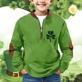 thumbnail image 2 of EnJoCho Half Zip St Patric𝗄s Day Sweatshirts Boys Vintag𝖾 Print Long Sleeve Casual V-Neck Pullover Fashion Irish Shirts Youth Retro Style Top Green Festive Comfy Shamroc𝗄 Design, 2 of 5