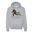 thumbnail image 2 of Wild Bobby, Squatching Through the Snow Bigfoot, Christmas, Unisex Graphic Hoodie Sweatshirt, Heather Grey, Large, 2 of 4