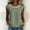 Green, variant on ClodeEU Women's Linen Blend Short Sleeve Raglan Top with Pleated Neck and Lace Trim ,Solid Color Casual Blouse Blue,Womens Plus XXXL