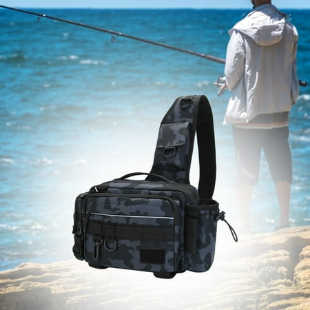 Segolike Large Storage Bag Waist Bag Nylon 600D Lightweight Tackle Storage Bags Fishing Tackle Single Shoulder Bag Fishing Bag for Fishing