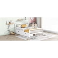 thumbnail image 4 of Full Size Pine Wood Platform Bed with 2 Storage Drawers and Guardrails, White for Bedroom, 4 of 12