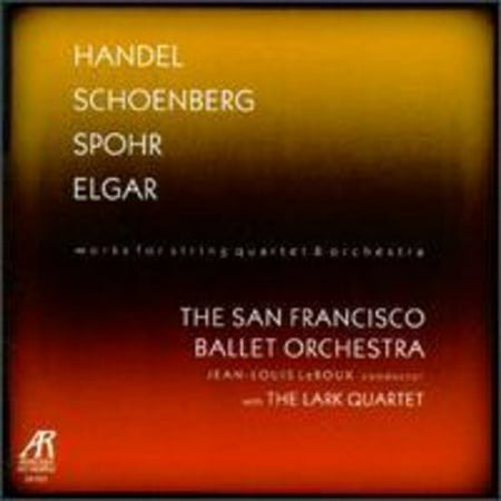 Spohr Clarinet Concerto - The San Francisco Ballet's 1998-99 season included a ballet by Helgi Tomasson called CRISS-CROSS. By combining works of Scarlatti and Schoenberg, it highlights both the past and future of ballet. The Schoenberg work is his Concerto for String Quartet based on Handel's concerto grosso Op. 6 no. 7, itself a blending of old and new. For this recording, the SF Ballet's Orchestra and the Lark Quartet prefaced the Schoenberg with the Handel, and added two other works for string quartet and orchestra.The Handel here may be a little too meaty for ears accustomed to smaller, period-instrument performances, but it is not overly weighty and provides excellent preparation for Schoenberg's take on it. Presented together, they seem almost a single work in which, on repetition, the music is transformed as if seen through a prism. The performances here are quite good; both the quartet and the orchestra sound as committed to Schoenberg as to Handel. Spohr and Elgar benefit from similarly commendable readings. Jean-Louis LeRoux leads the program with an audible understanding of the works not only as concert music but as music for dancing.