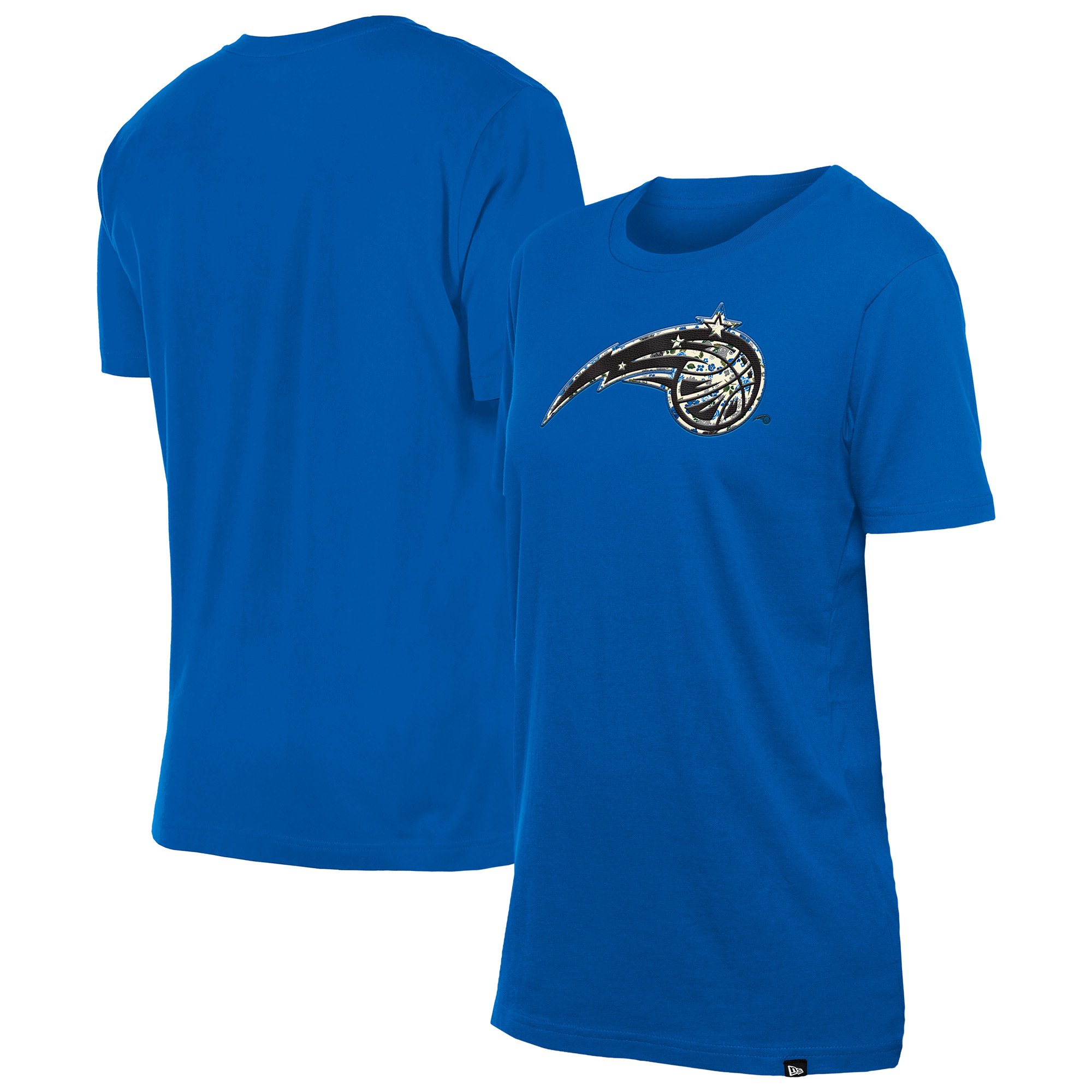Women's New Era Blue Orlando Magic Glam Game Flower T-Shirt