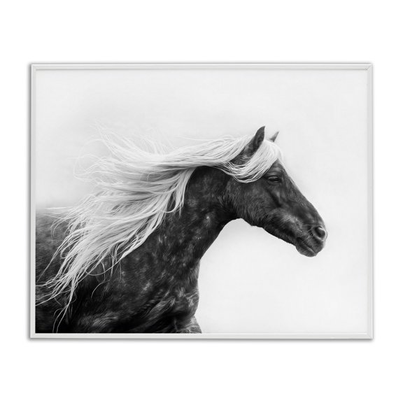 Stupell Industries Cottage Horse with White Mane White Framed Giclee Art, 14 x 11, by PH Burchett
