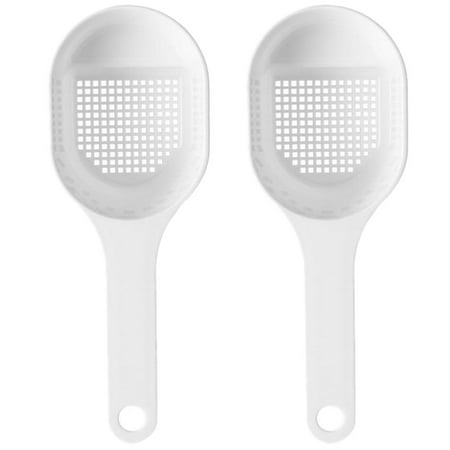 

2 Pcs Plastic Baking Spoons Durable Powder Sprinklers Flour Strainers (White)