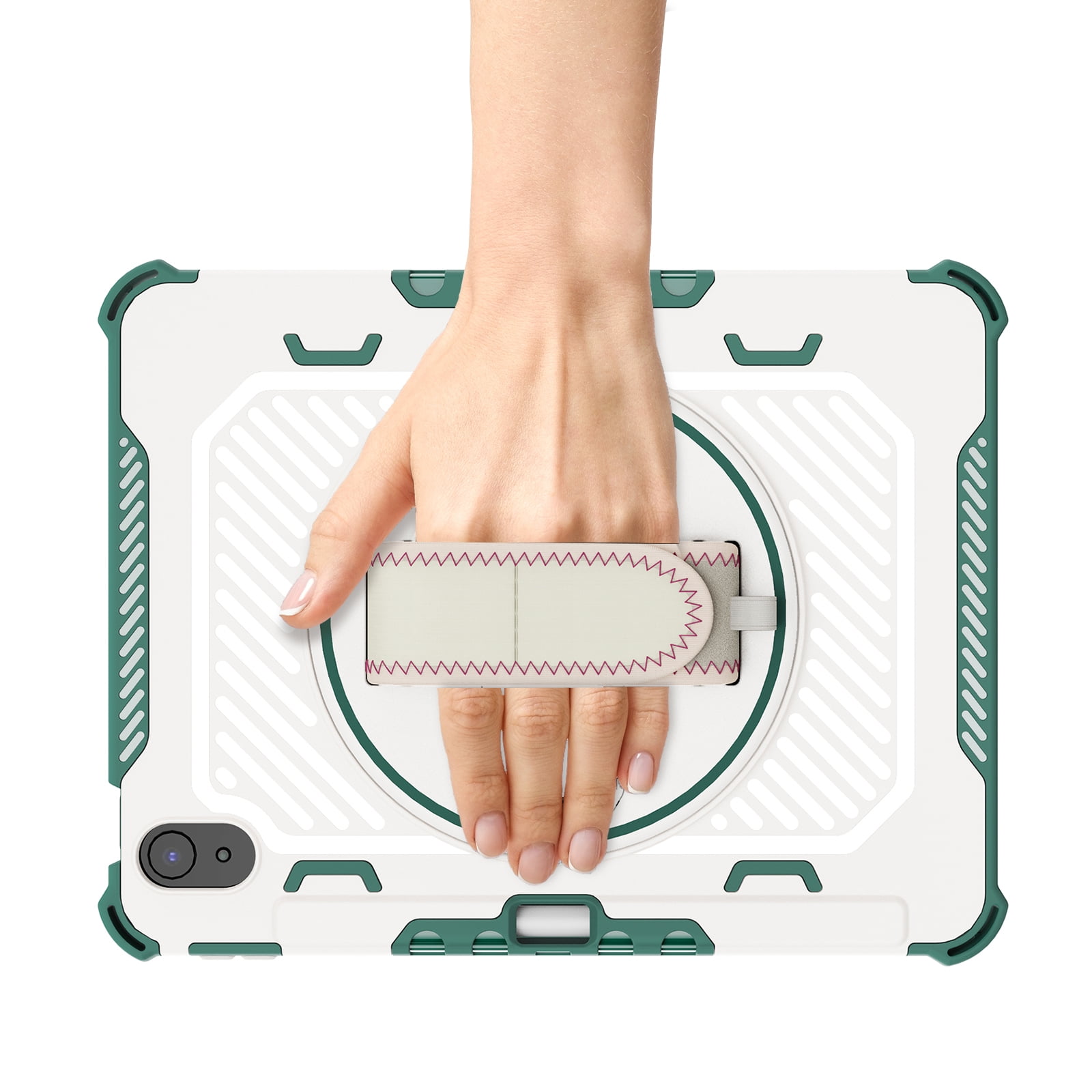iPad 10th Generation Case 2022,TECH CIRCLE Military Grade Heavy Duty Shockproof Silicone Protective Cover for iPad 10th Gen 10.9 Inch 360° Rotatable Stand Pencil Holde Case for Girl Boy,Green