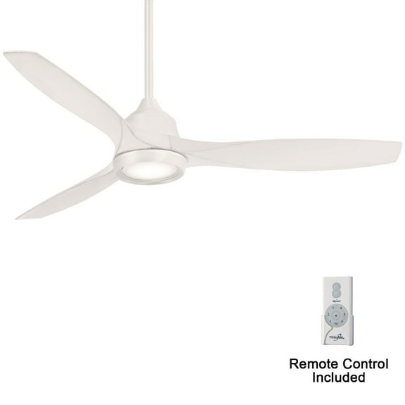 Ceiling Fan With Light Kit 15.5 Inches Tall By 60 Inches Wide-Flat White Finish-Flat White Blade Color Minka Aire Fans F749l-Whf
