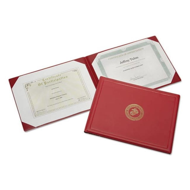 Ability One NSN0561927 8.5 x 11 Po. Certificat de Récompense Marine Corps, Rouge & Or