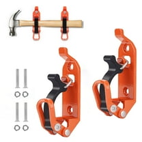 TSV 2pcs Shovel Holders for Roof Rack, Red Metal Rubber Clamp Mounting Brackets, Red