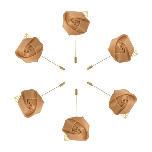 6 Pcs Ramilletes de Rosa con Alfileres para Hombres Ceremonia de Boda Aniversario Cena Formal Fiesta Champagne
