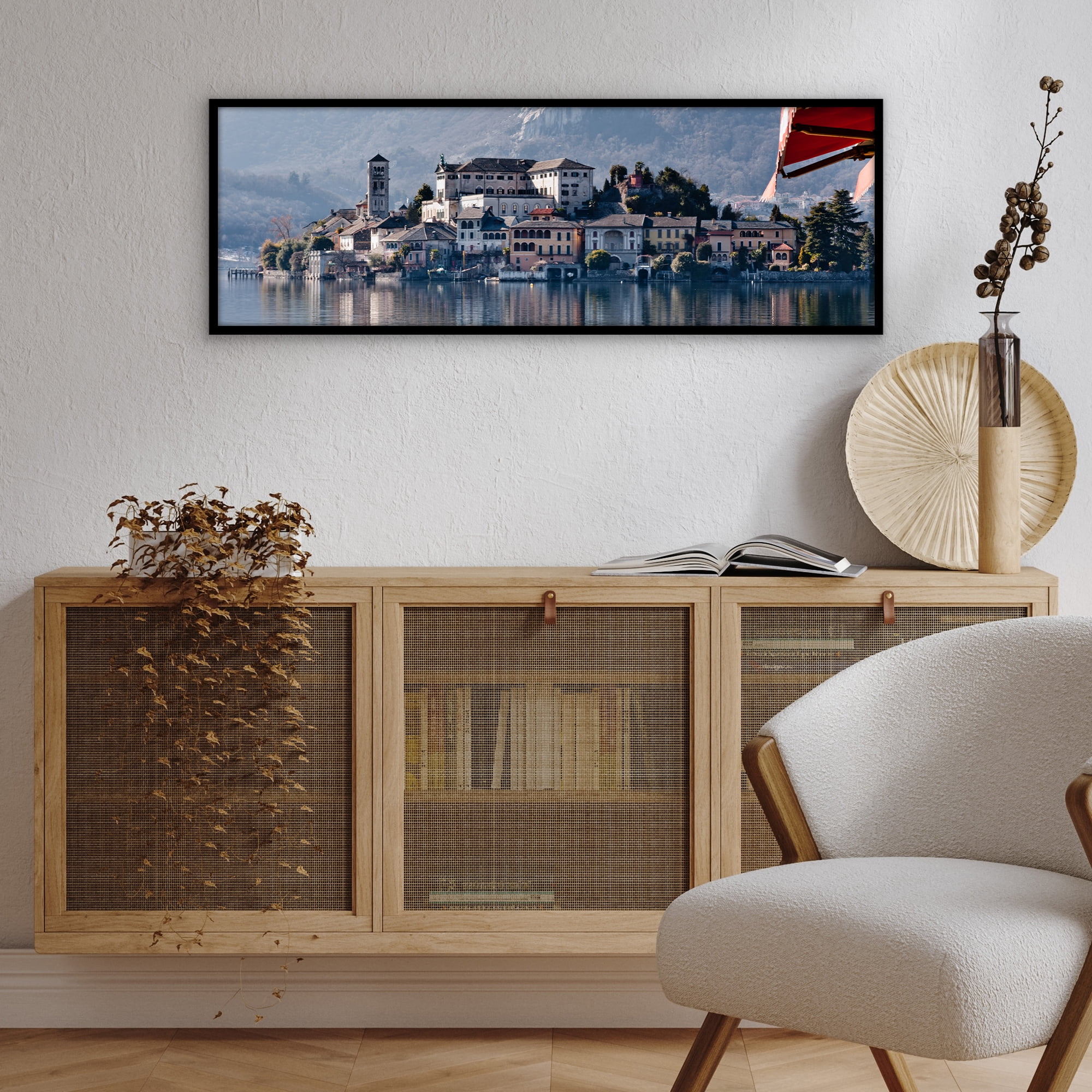 Americanflat 12x36 Picture Frame with Polished Plexiglass Streamline Collection Thin Border Wall - Black