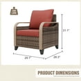 thumbnail image 3 of INTER HUT Modern Wicker Patio Chairs, Outdoor Chairs with Steamlined Armrest, Rattan Chair Patio Furniture, 2 Chairs, Brown/Red, 3 of 7