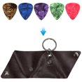thumbnail image 4 of Guitar Pick Box, Convenient Leather Material Guitar Pick Case Better Storage  For Music Store For Music Lover ANGGREK Marron oscuro, 4 of 8