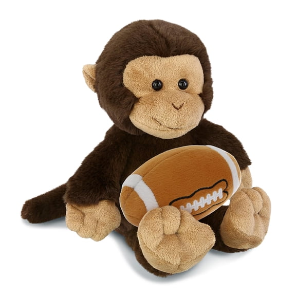 DolliBu Monkey Stuffed Animal with Football Plush – Soft Huggable Monkey, Adorable Playtime Plush Toy, Cute Wild Life Gift Plush Doll Animal Toy for Kids and Adults – 9 Inches