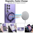 thumbnail image 2 of Compatible with Samsung Galaxy S23 Ultra Case with Magnetic Ring Holder [Compatible with Magsafe & Camera Lens Protector] Soft TPU Shockproof Kickstand Phone Cases for Galaxy S23 Ultra Purple, 2 of 12