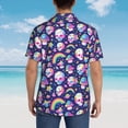thumbnail image 4 of Susaid Skull mushroom rainbow space Print Short Sleeve Shirts Button Down Casual Shirts Summer Beach Aloha Button Down Short Sleeve for Men ,Small, 4 of 7
