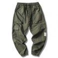 thumbnail image 1 of OmicGot Men's Trousers Overalls Solid Color Multi-Pocket Men's Mid-Waist Drawstring Trousers Solid Color Multi-Pocket Men's Trousers, 1 of 11