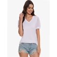 thumbnail image 6 of Womens Summer Tops V Neck T Shirts Swiss Dot Puff Sleeve Tops Loose Casual Tshirts, 6 of 6