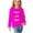 Hot Pink, variant on Zwiiyzr Toddler Baby Girl Long Sleeve Sweatshirt Crew Neck Tops Basic Solid Color Sweater Shirts Kid Fall Clothes 3-14 Years Olive Green