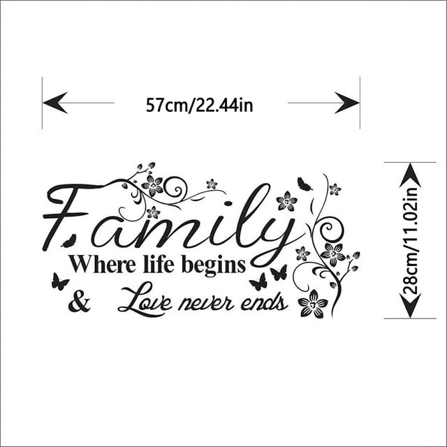 JJKBVCLO HotArt Family Flower Wall Stickers Home Words Wall Sticker