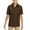 Brown, variant on Boy's Embroidered Short Sleeve Wedding Baptism Kids Button-Up Guayabera Shirt (Hunter, L (12-14 yrs))