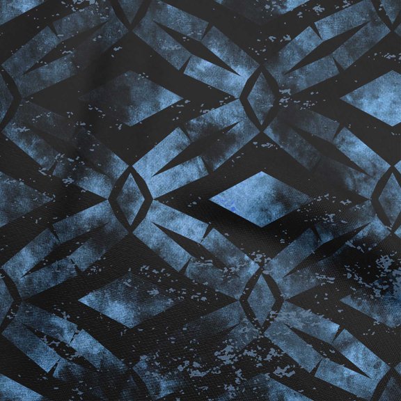 oneOone Viscose Chiffon Royal Blue Fabric Geometrical Water Color Diy Clothing Quilting Fabric Print Fabric By Yard 42 Inch Wide