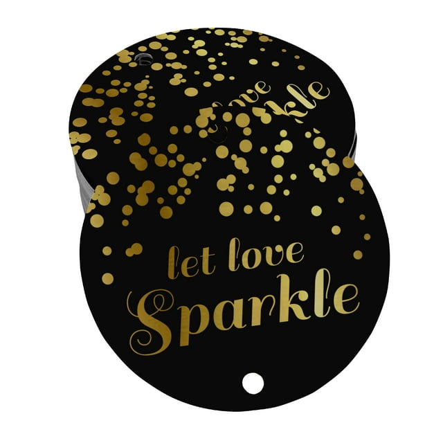 Inkdotpot Pack Of 100 Let Love Sparkle Wedding Favor Paper Tags Craft Real Gold Foil Hang Tags
