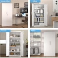 thumbnail image 6 of Metal Garage Storage Cabinet with Lock, 72" Tall Steel Storage Locker with 4 Adjustable Shelves, Heavy Duty Metal Cabinet for Garage, Office, Home, White, 6 of 9