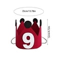 thumbnail image 3 of Red Crown Birthday Felt Hat, 21St Birthday Party Photo Prop, 21St Birthday Party Decor, Birthday Hat For Celebration, Birthday Party Hat, Felt Birthday Crown For S, Birthday, 3 of 4