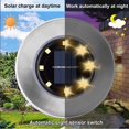 thumbnail image 2 of Luces solares para el suelo, luces solares impermeables para jardín, luces empotradas brillantes impermeables para jardín al aire libre mejoradas, luces de paisaje para caminos, patios, deco, 2 of 5