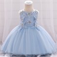 thumbnail image 2 of Otqutp Toddler Birthday Dress Kids Toddler Baby Girls Spring Summer Solid Tulle Ruffle Sleeveless Princess Dress for 0 to 24 Months, 2 of 5