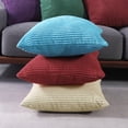 thumbnail image 4 of Deconovo Square Throw Pillow Covers Corduroy Accent Pillow Cover Solid Cushion Cases for Couch 20 x 20 inch Butter Milk Beige Pack of 2, 4 of 6