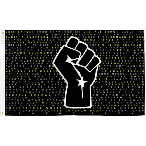 Black Lives Matter Names Flag 3x5ft BLM Fist Protest Flag Say Their Names