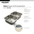 thumbnail image 4 of Houzer Belleo 32 inch Stainless Steel Drop-in Topmount 50/50 Double Bowl Kitchen Sink with Strainers & Grids - BSD-3209, 4 of 6