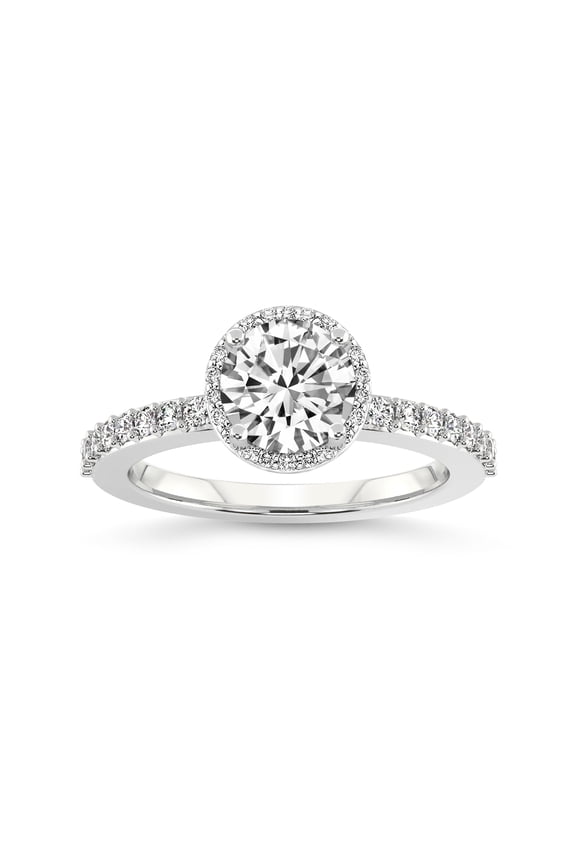 2 Carat IGI Certified Round Shape Lab Grown Diamond Engagement Ring | 14K White Gold | Lumina Halo Diamond Eternity Lab Diamond Ring | FG-VS1-VS2 Quality Friendly Diamonds