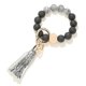 thumbnail image 4 of Llavero de silicona para mujer, pulsera con borlas, cuentas de madera, pulsera, llavero, 4 of 4