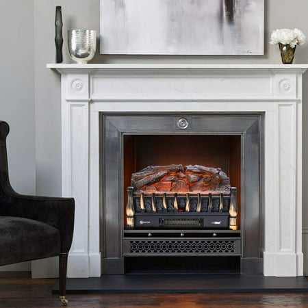 Electric Log Fire VIVOHOME 110V 750/1500W Portable Electric Fireplace Log Insert Heater with Realistic Ember Bed and Remote Controller Golden ()