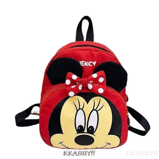 Disney-mochila escolar de Mickey y Minnie Mouse para niños, morral antipérdida para guardería, morral para bebés y niñas QYM unisex