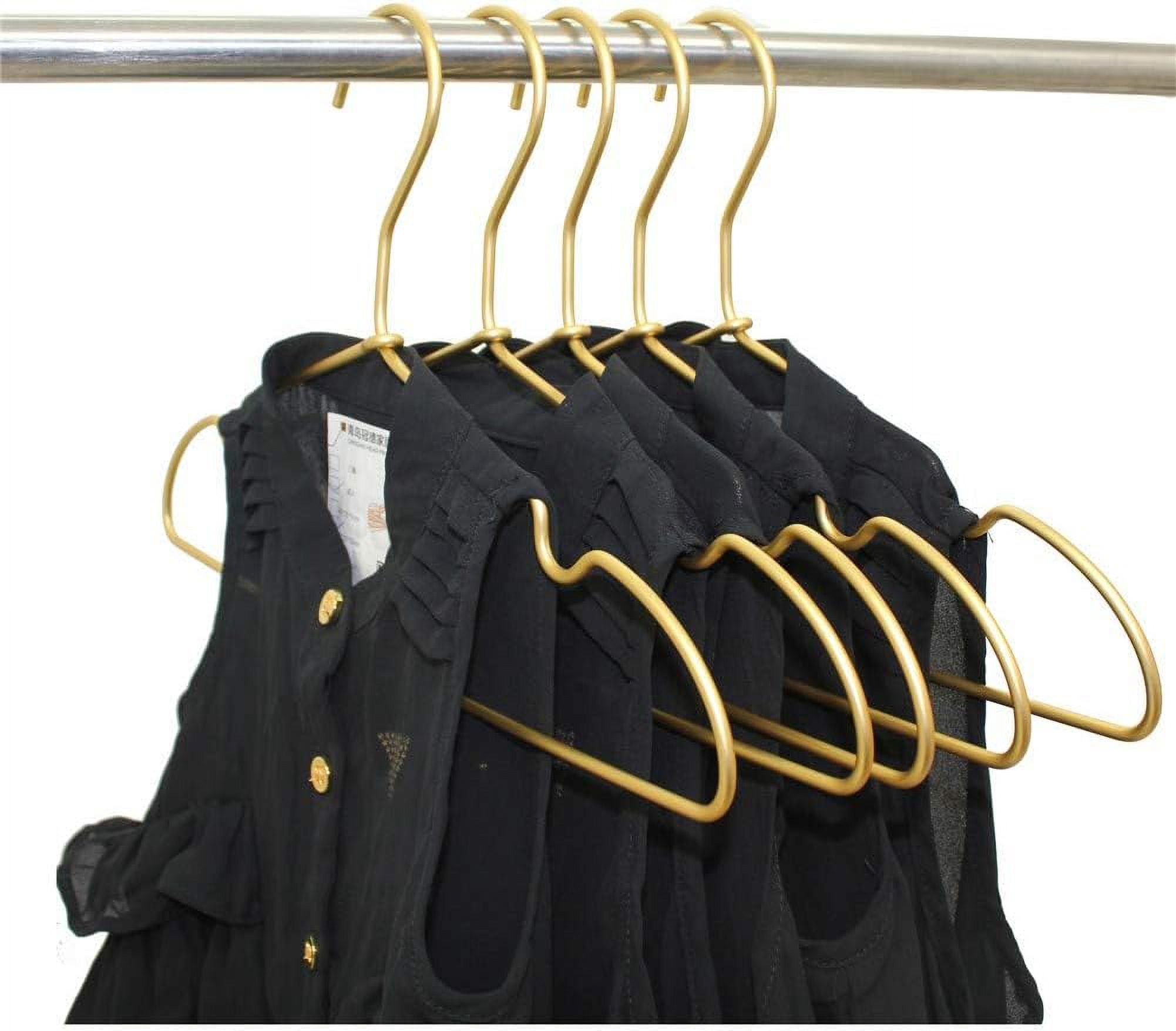12.6” Matte Gold Metal Kids Baby Hangers, 60Pack, Non Slip Suit for Coated Wire Children Clothes Hangers Closet Storage, Retail Display,Space Saving for Toddler Coats Infant Hangers
