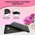 thumbnail image 6 of Novel Box Black Paperboard Hlaf Size Jewelry Display Tray 14.75x8.25x1 Inches with Fitted Lid, 6 of 7