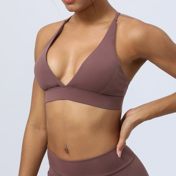 Sports Bras for Women Women's Sexy Yoga Sports Bra Back Beauty Without Steel Hoops Shockproof Running Fitness Sports Bra Womens Bras Summer Plus Size Bras for Women
