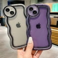 thumbnail image 2 of Designed for iPhone Case,Curly Wave Frame Pattern Camera Lens Protection Shockproof Protective Cover Phone Case (iPhone 13 Pro,Blue), 2 of 6