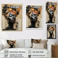 thumbnail image 5 of Designart "Minimalist Portrait Of A Stylish African Woman" Africa Picture Framed Wall Art Living Room, 5 of 5