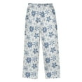 thumbnail image 2 of Wobogo Snowflake Flower Long Pajama Pants Bottoms Soft Sleepwear with Pockets, 2 of 9