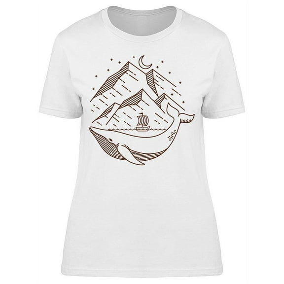 A Whale And The Mountains T-Shirt Women -Image by Shutterstock, Female 3X-Large