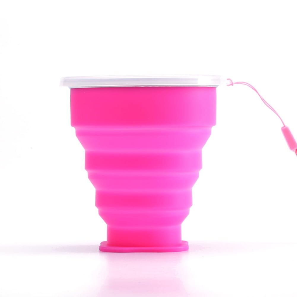 Silicone Folding Camping Cup with Lids L Pink Details about   Collapsible Travel Cup 