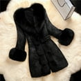 thumbnail image 2 of DondPO Fake Fur Coat Women Lady Coat Winter Warm Long Sleeve Solid Outwear Coat Plush Jacket Warm and Soft Winter Overcoat Fur Jackets for Women Fuzzy Jacket Black XL Clearance！, 2 of 4