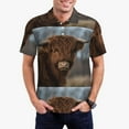 thumbnail image 4 of Vsdgher Yak Print Men's Short Sleeve Stretch Polo Shirt, Moisture-Wicking Performance Polo Shirt, 4 of 8